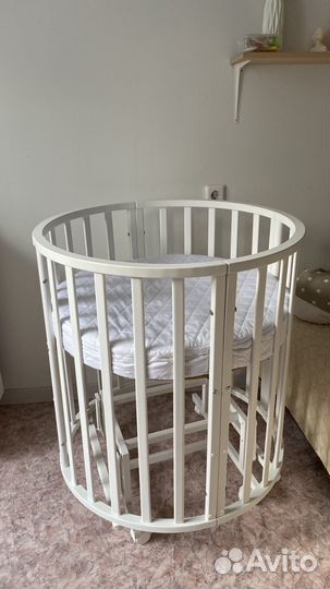 Круглый матрас в детскую кроватку 75х75