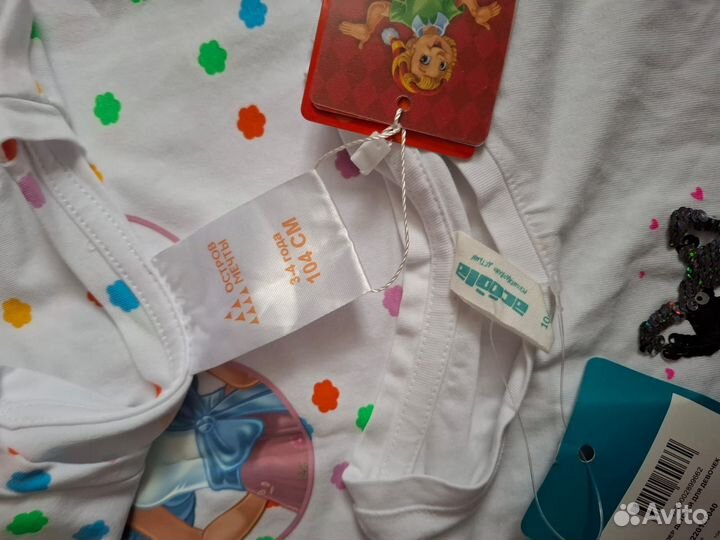 Вещи пакетом для девочки 104 см новые 2 шт