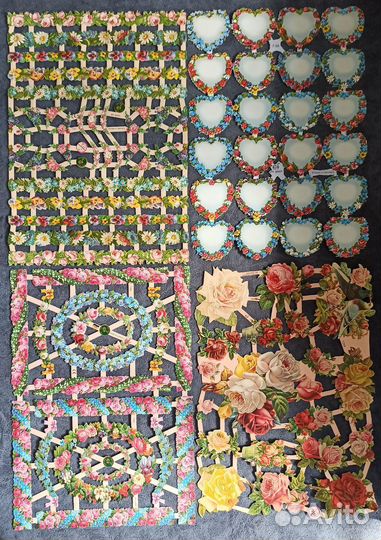 Дрезденский картонаж принты животные птицы цветы