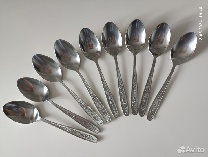 Вилки ложки ножи Цветы, СССР