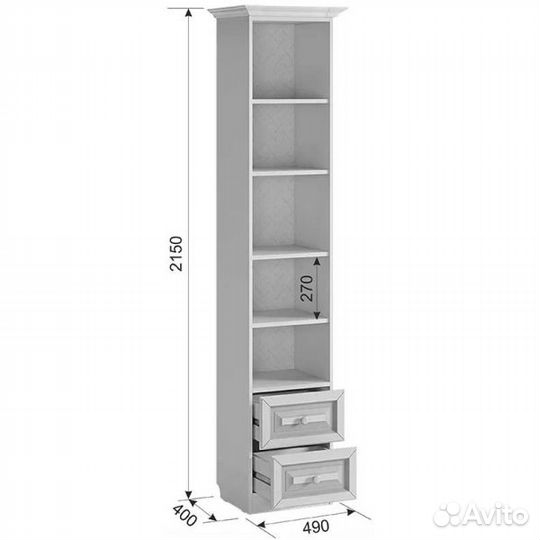 Шкаф Алиса белый / крем