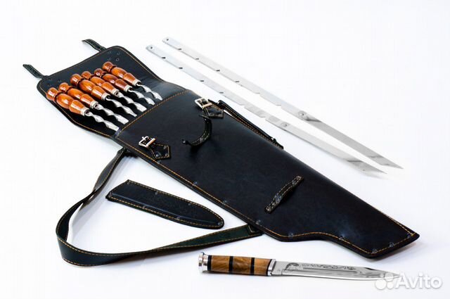 Шампура в коженном чехле