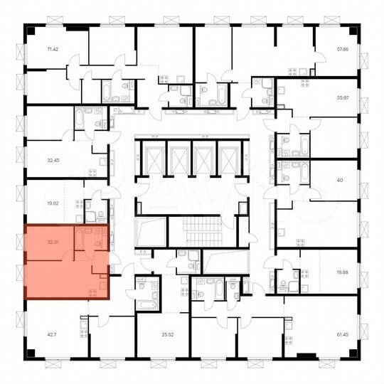 1-к. квартира, 32,3 м², 17/33 эт.