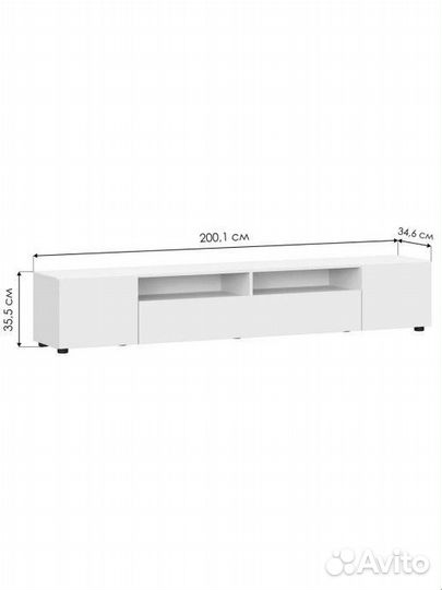 Тв-Тумба Валенсия белый текстурный