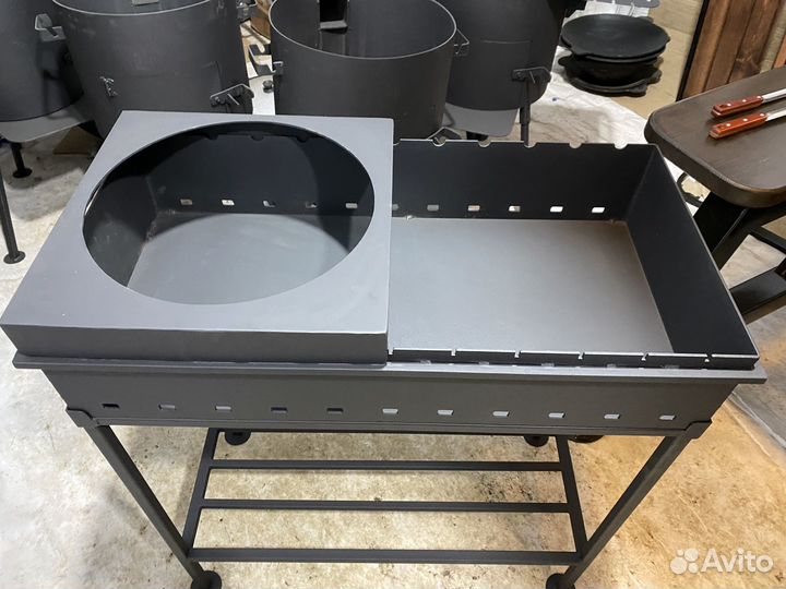 Мангал с печью под казан