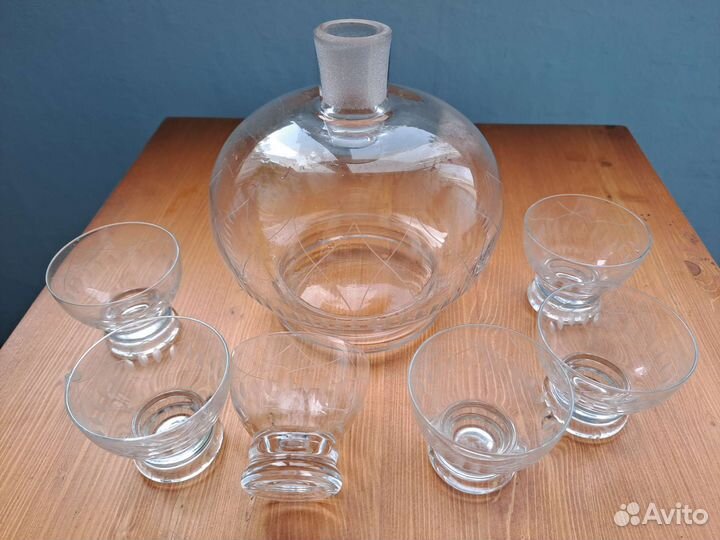 Графин с рюмками стекло винтаж