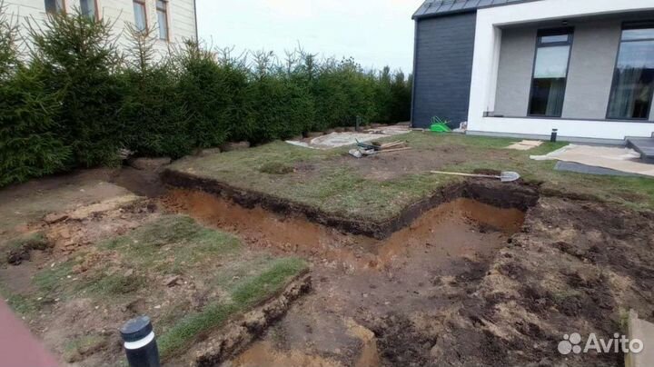 Ландшафтные работы, дренаж, планировка