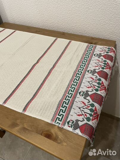 Скатерть, дорожка с вышивкой, лен