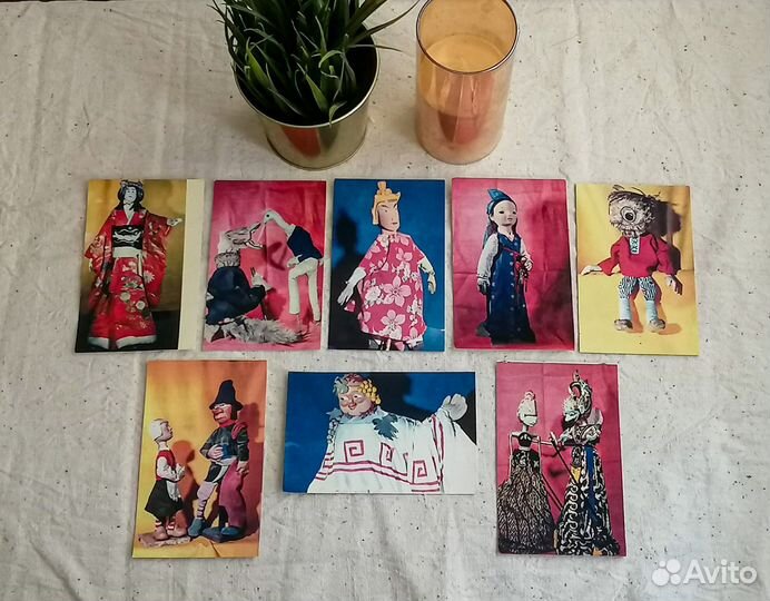 Открытки СССР тростевые куклы 6 часть