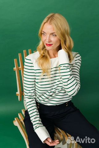 Джемпер Gabrielle женский (XS, зелено-белый)