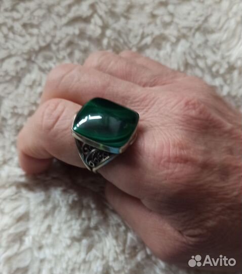 Кольцо с малахитом СССР