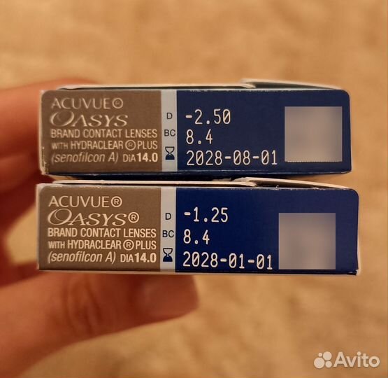 Линзы acuvue oasys двухнедельные -2.5. -1.25