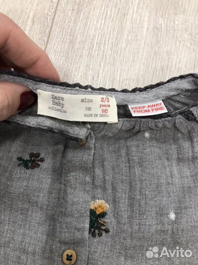 Рубашка zara 2/3 года
