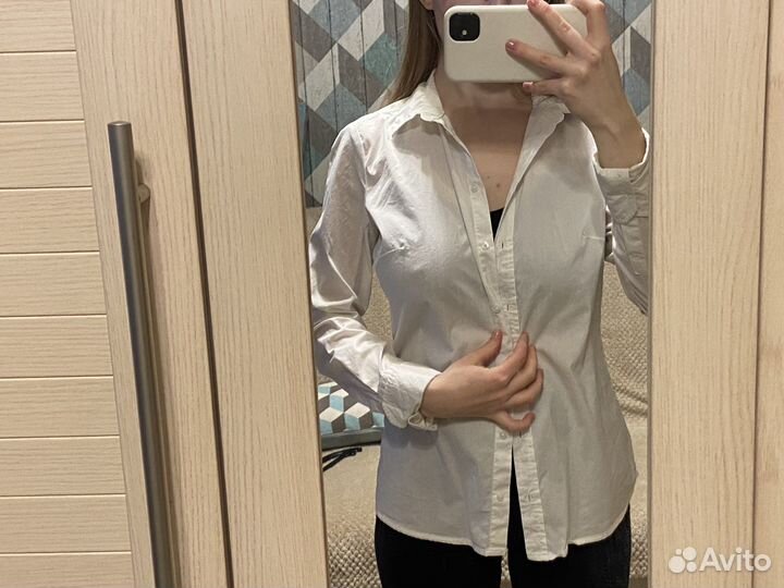 Белая рубашка хлопок для девочек