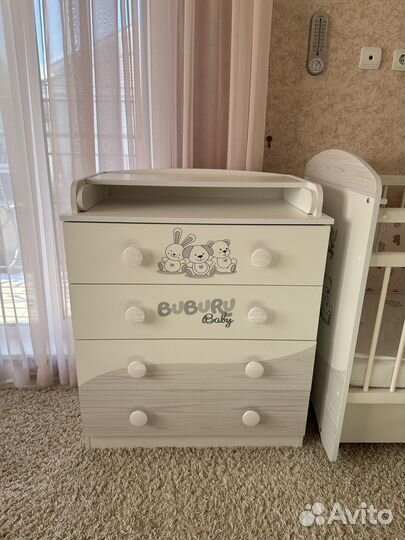 Комод buburu Baby с пеленальным столом белый 4ящик