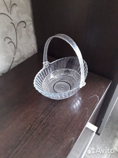 Ваза хрустальная СССР корзинка