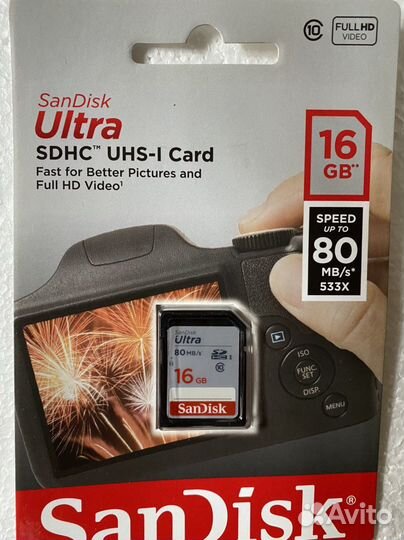 Карта памяти Sandisk sdxc 16GB новая