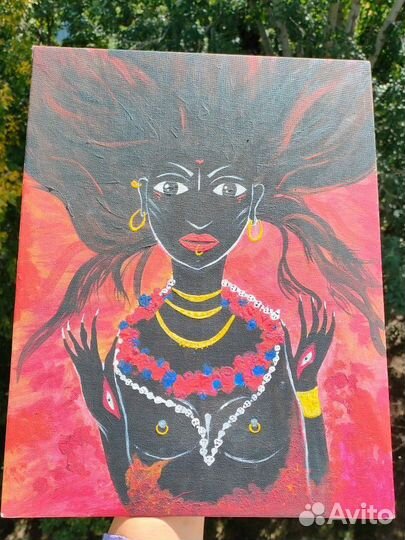 Холст.Акрил.Кали.Черепа