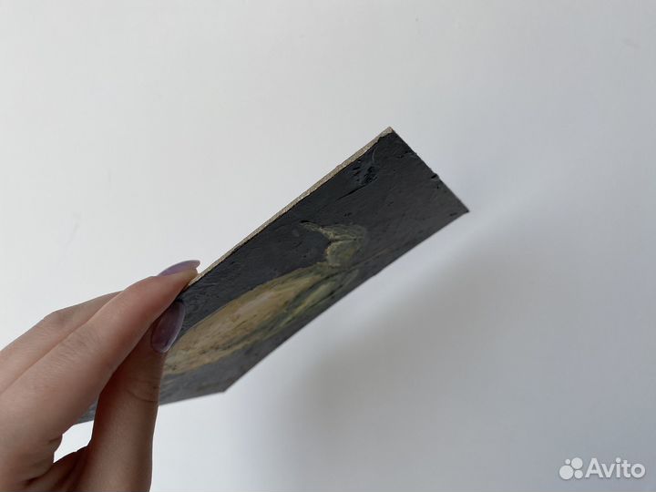 Картина маслом на картоне Лимон