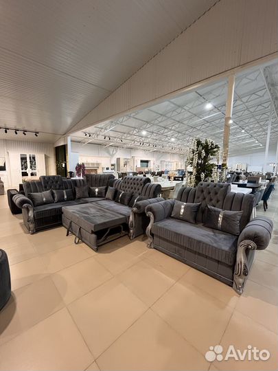 Угловой диван раскладной в комплекте Афина