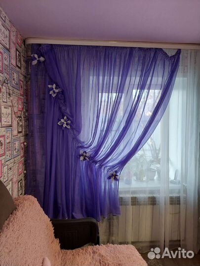 Шторы и тюль с ламбрикеном