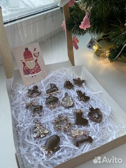 Новогодние наборы игрушек из эпоксидной смолы