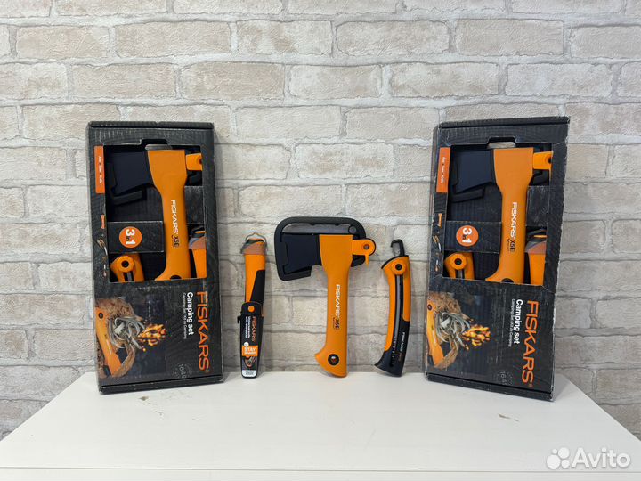 Fiskars набор (топор, пила, нож)
