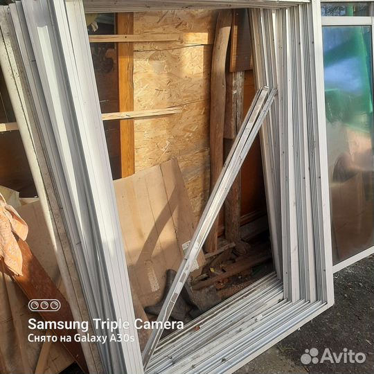 Балконные окна б/у каркас металлический сборе 6шт