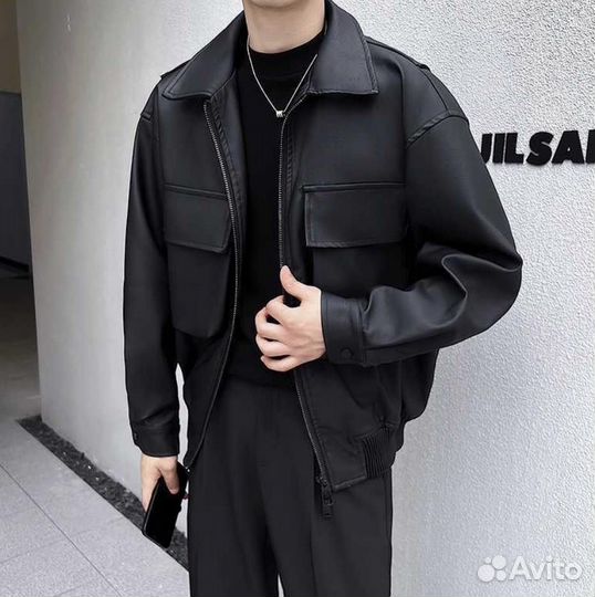 Бомбер кожаный type balenciaga