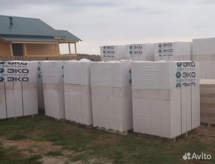 Газобетонный блок эко D600 B5,0 100x250x600