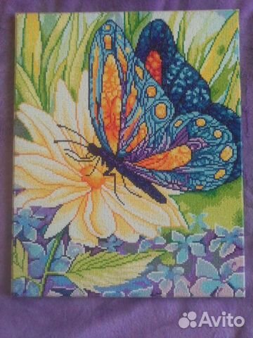Картина "Бабочка на цветке" ручная работа DIY купить в Санкт-Петербурге ...
