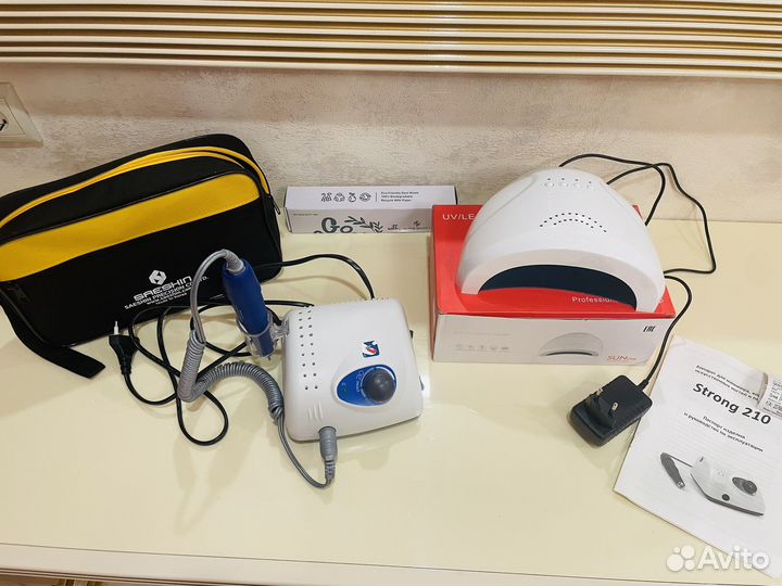 Машинка для маникюра и педикюра+лампа