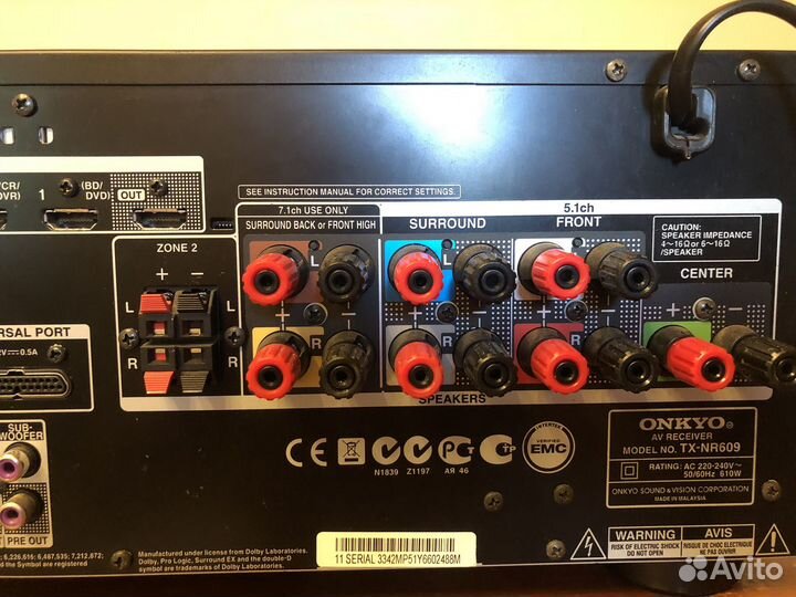 Av ресивер onkyo tx-nr 609