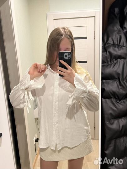 Рубашка женская с рукавами воланами