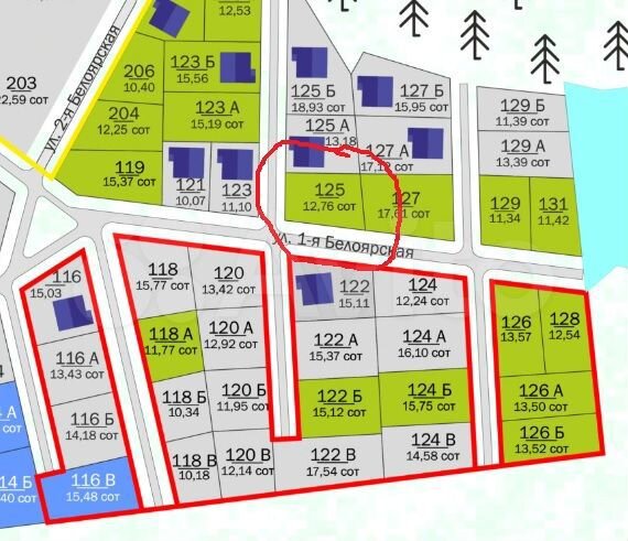 Участок 12,8 сот. (ИЖС)