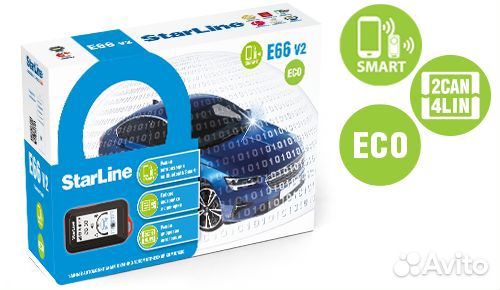 Автосигнализация StarLine E66 V2 BT 2CAN+4LIN ECO