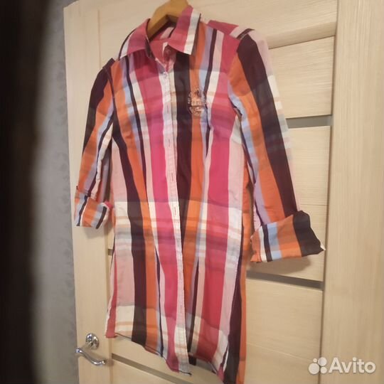 Рубашка в клетку женская 44