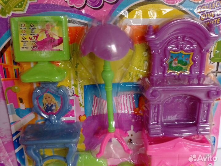 Мебель для кукольного домика пластиковая