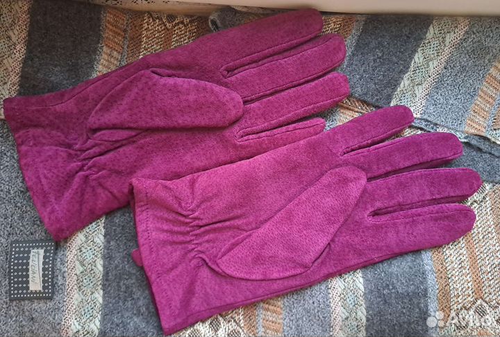 Перчатки кожа замшевые