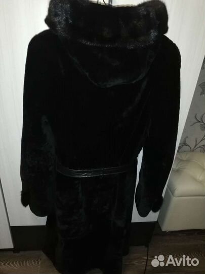 Шуба мутон с норкой