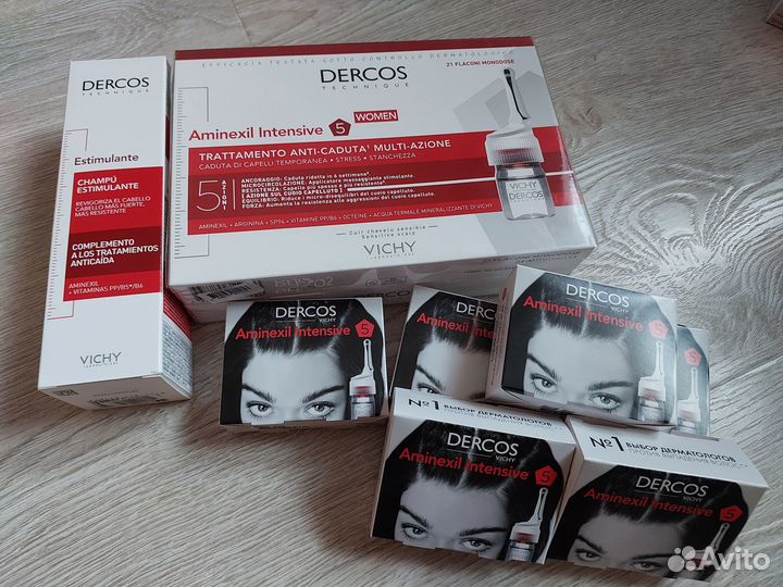 Vichy cыворотка, dercos шампуни, ампулы aminexil