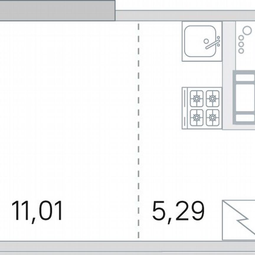 Квартира-студия, 24,1 м², 5/5 эт.