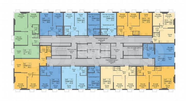 2-к. квартира, 45,9 м², 2/27 эт.