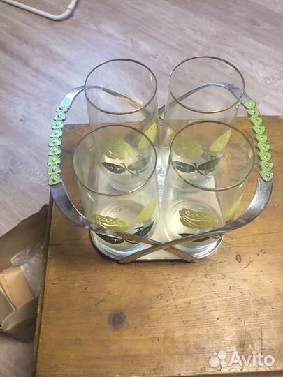 Набор стаканов с подносом СССР