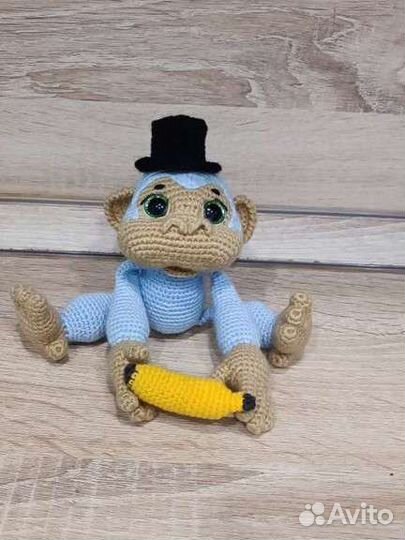 Обезьяна, ручная работа. Вязаная игрушка