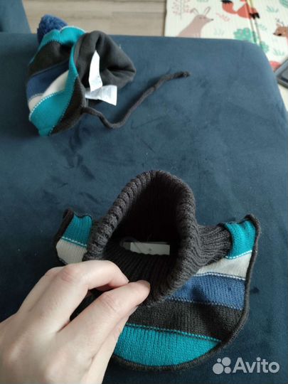 Новая шапка и снуд демисезонные на флисе