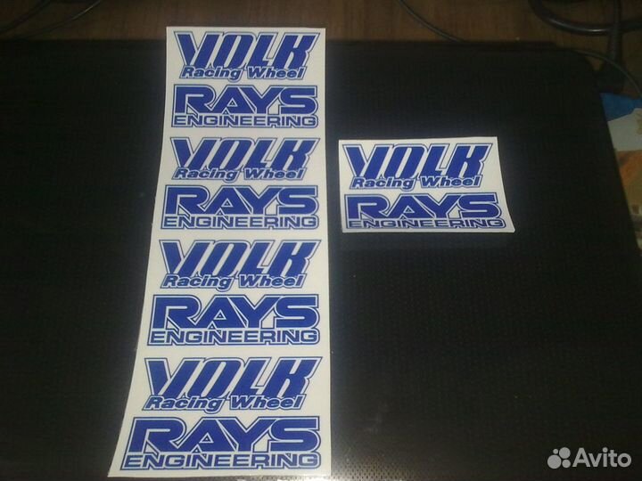 Наклейки ремонтные Rays Volk TE37 синие, чёрные