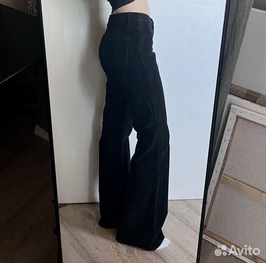 Вельветовые брюки клеш длинные