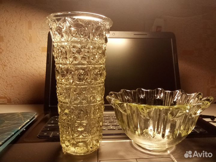 Хрусталь, стекло, ваза, салатник