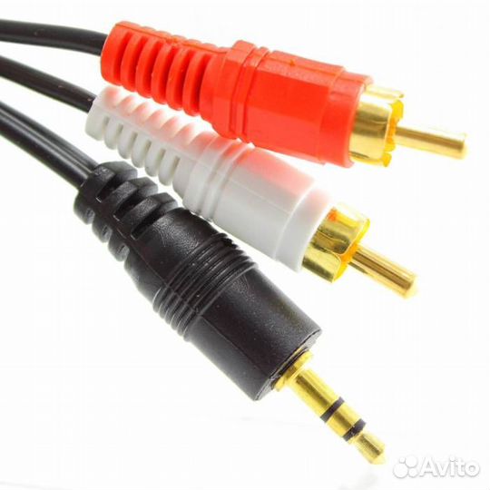 Кабель 3.5мм x 2 RCA 1,5м золото (нитрид титана) т